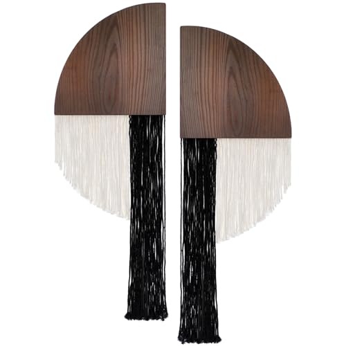 Weysat 2 Pcs Half Moon Boho Tassel Wall Decor 27.5''