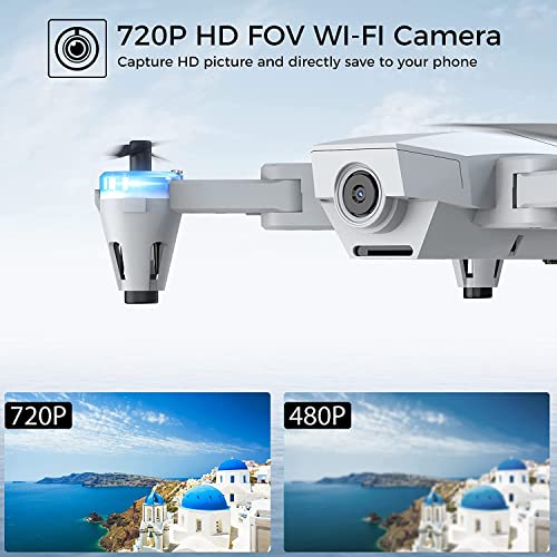 Simrex X500 Mini Drone Optical Flow Positioning Rc Quadcopter With 720P Hd Camera, Altitude Hold Headless Mode, Foldable Fpv Drones Wifi Live Video 3D Flips Easy Fly Steady For Learning Gray #TOP3