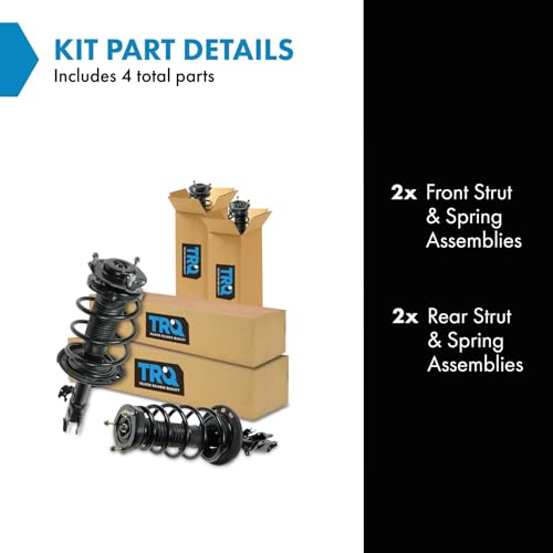Image of TRQ Front and Rear Strut & Coil Spring Assembly Set Driver & Passenger Sides Compatible with 07-08 Lexus ES350 06-12 Toyota Avalon 07-11 Camry