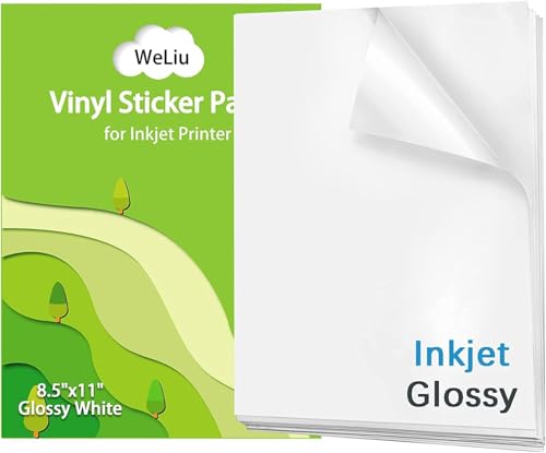 Weliu Printable Vinyl Sticker Paper for Inkjet and...