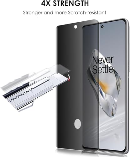 Image of SHILD Privacy Tempered Glass Screen Protector Compatible with OnePlus 12 (6.82 Inch) | Curved UV Anti-Spy Screen Guard | 9H Hardness | HD Clear | Fingerprint Sensor Support | Full Coverage | Easy Installation | Pack of 1