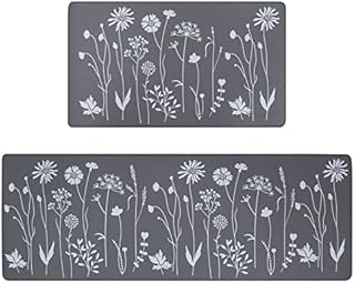 Rempry 2 Pcs Kitchen Rugs and Mats, Cushioned Anti-Fatigue Floor Mat, PVC Non-Slip Waterproof Kitchen Rug Set for Kitchen, Office, Sink 17