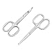 Eyebrow and Nose Hair Scissors, 3.7” Stainless Steel Professional Facial Hair Beard Eyelashes Ear Hairs and Moustache Scissors Trimmer 2 Pieces by NATUREBELLE