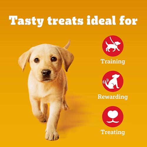 Image of Pedigree Tasty Minis Puppy (4+ Months) Dog Treats, Chicken Flavour, 125 g, Contains Omega 3, Vitamin E & Calcium, Supports Strong Bones & Teeth