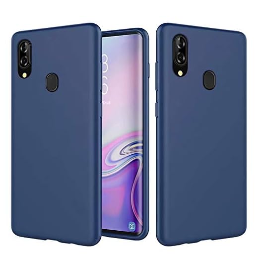 NiaCoCo Kompatibel med Samsung Galaxy M20 fodral ultratunn anti-stöttåligt fodral PC silikon repor skyddande telefonfodral för Samsung Galaxy M20 telefonfodral skal – blå