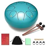 CAHAYA Steel Tongue Drum Handpan: 6 Pollici Tamburo a Lingua d'Acciaio 8 Note Steel Pan con Bacchette e Borsa per Trasporto Strumento a Percussione per Meditazione Yoga Zen Regali