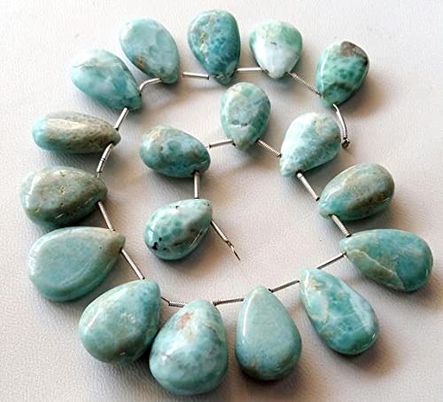 Larimar perles en poire lisse 12x18mm fil E2106 pour fabrication de bijoux artisanaux