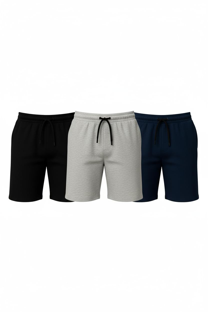 Men's Cotton Casual Night Zip Pocket Bermuda Shorts Man Men Combo Pack of 3 R001 VB5 Parent