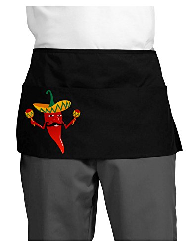 TOOLOUD Red Hot Mexican Chili Pepper Dark Adult Mini Waist Apron - Black - One-Size