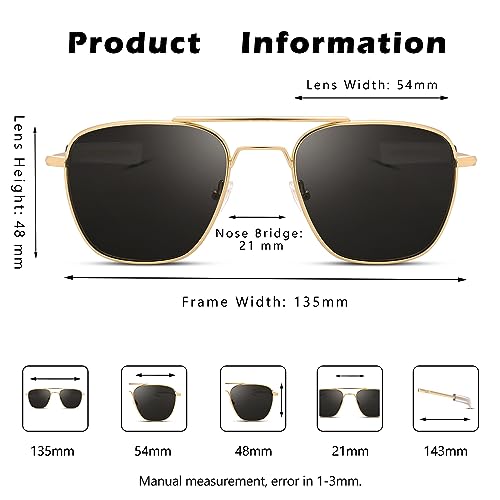 Pro Acme Sunglasses Men Polarized Aviator Sunglasses Military Style Metal Frame with Bayonet Temples4