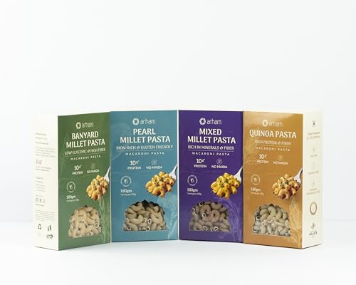 Image of Arham Organic Mix pasta Pack of 4 | Healthy No Maida Pasta | Non-GMO, No Preservatives, Chemical-Free | High Fiber & Protein | Easy & Quick to Cook