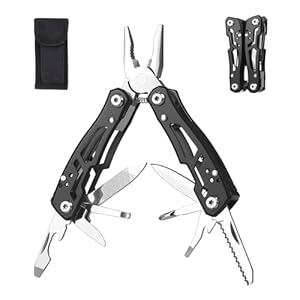 MINI Multitool Pliers, Birthday Christmas Gifts for Men Boyfriend Dad Husband Women, Pocket Knife 14-In-1, Rugged and Practical Portable Computer and Bike Gadgets, Black Camping and Survival Tools