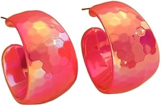 Pendientes de aro para mujer, diseño de arco geométrico, color degradado, para fiesta, punk, joyería de moda