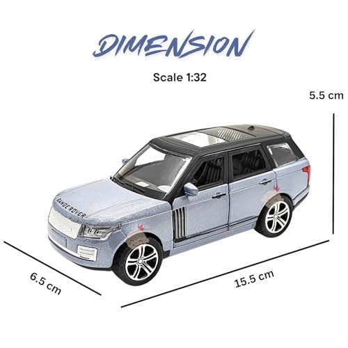 Image of DREAMY DEN Luxury Range Rover SUV 1:32 Scale Metal Die-Cast Car Model with Pull Back, Lights & Sounds, Openable Doors - Collector's Edition Gift Toy (Blue)