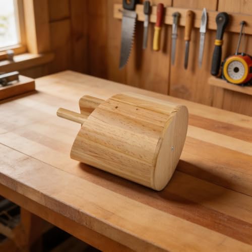 Portarrollos estable de hierro y madera con base firme antivuelco 6