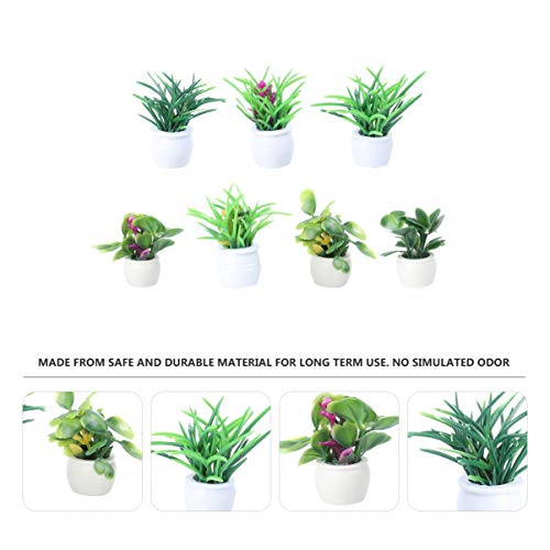HEALLILY 7 Pcs Miniaturas de Plantas Em Vasos de Resina Diy Mini Jardim Doméstico Vaso de Flores Pla
