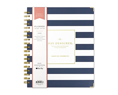 Day Designer for Blue Sky 2019 Weekly & Monthly Planner, Hardcover, Twin-Wire Binding, 8