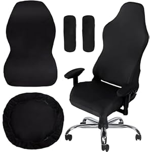 Kuashidai Gamingstoel, uittrekbaar, zwart, met Screwcoover-afdekkingen, computercomputer, ergonomisch, voor bureaustoel, gaming (zonder stoel)