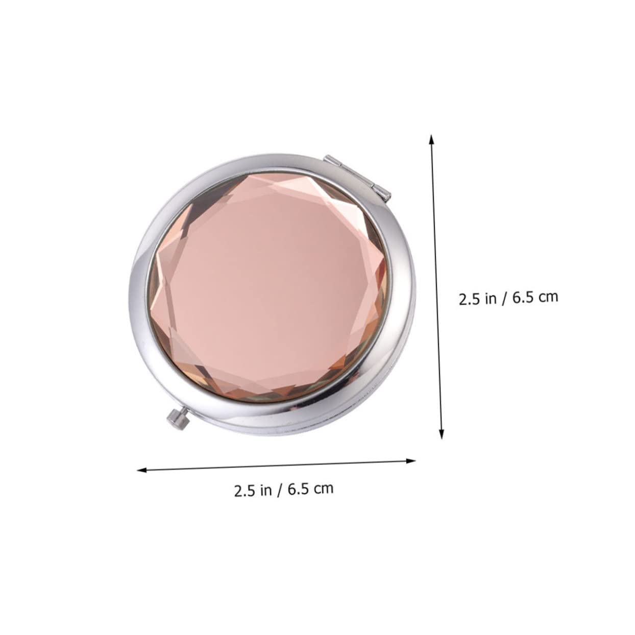 Taschenspiegel Kompakt Doppelseitig Klein Reise Kosmetikspiegel Champagnerfarben Faltbar Mit Schutzdeckel Für Damen Unterwegs