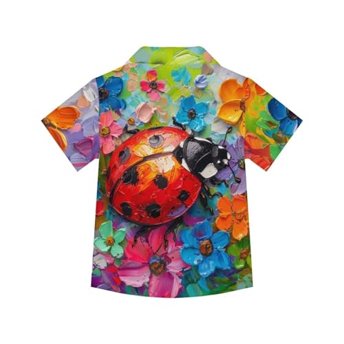 Image of PinUp Angel Funky Casual Hawaiian Shirt Kids Boys Girls Art Oil Painting Animal Pattern Short Sleeve Unisex Beach Shirt