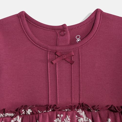 Image of Mothercare Baby Romper Short Sleeve Girls Jumpsuit Autumn Charm Pink | Soft breathable pink jumpsuit with snap closures and Autumn Charm print for everyday playwear