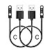 smaate Chargers Compatible with AGPTEK LW11, Moowhsh, GRV R01, Lovtutu LW36 Round Smartwatch, 60cm, 2-Pack C+C