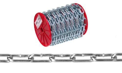 Campbell 0724527 Low Carbon Steel Straight Link Coil Chain on Reel, Zinc Plated, 3/0 Trade, 0.21