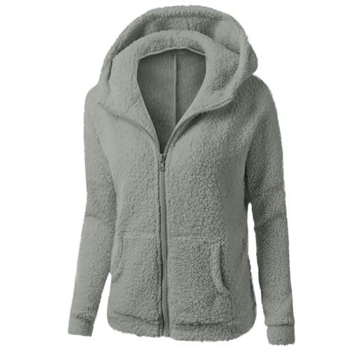 Hooded Fleece Jacket for Baby Girls Full-Zip Shaggy Solid Windproof Coat Winter Warm Casual Outwear with Pocket
