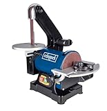 Scheppach BTS700 levigatrice a nastro (Levigatrice a disco, 250W, lunghezza nastro 762 mm – larghezza 25,4 mm, disco abrasivo Ø 125 mm, tavolo regolabile 90°–45°, velocità 816 m/min)