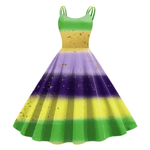 Robe de Noël sans manches longueur genou style rétro swing de soirée