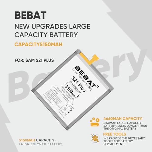 Image of Replacement Battery for Samsung Galaxy S21 Plus,5150mAh High Capacity Battery for Samsung Galaxy S21+ 5G SM-G996 with Tool Kits,EB-BG996ABY