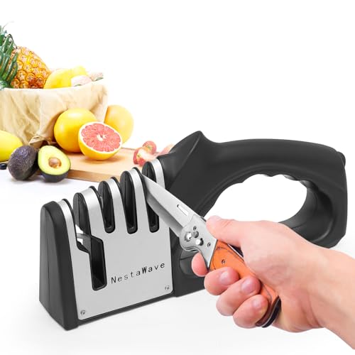 4-In-1 Kitchen Knife Sharpener, Multi-Functional Knife Sharpening Kit, Stylish Kitchen Accessories...