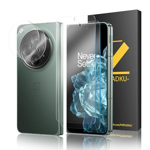 WILLONE 2+2 Pack for OnePlus Open Screen Protector (6.30 inches) with Camera Lens Protector Case Friendly Tempered Glass Film Fingerprint Unlock HD Clear