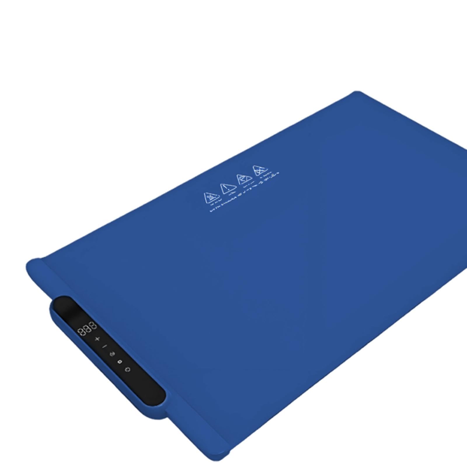 Manta Eléctrica Calefactora con Superficie para Calentar Alimentos, Bandeja Eléctrica Plegable para Buffet, Mantel Calefactor para Camareros, Azul, Individual