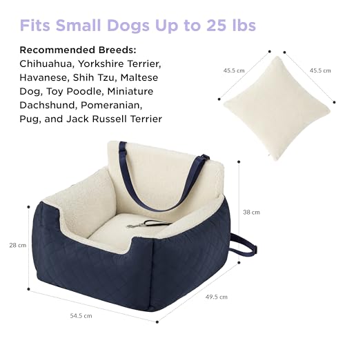 Lesure Hundesitz Auto Kleine Hunde - Wasserdichter Hundesitz Auto Rückbank, Hunde Autositz Für Kleine Hundemit, Ansteckbare Leine Für Autositz Hund, Blau