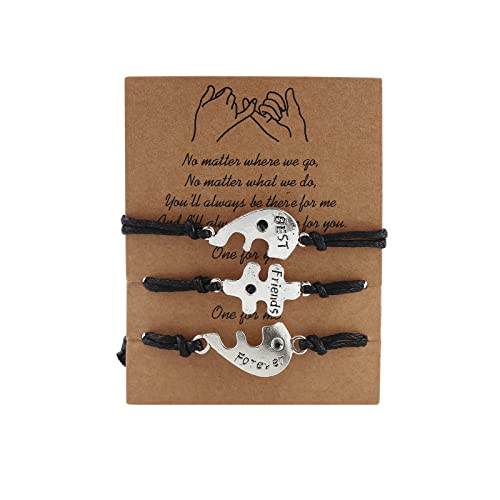 2-3Pcs Pinky Promise Love Heart Best Friend Bracelet Set Handmade Adjustable Couple Matching Braide Cord String Bracelet for Women Men Relationship Jewelry Christmas Gift