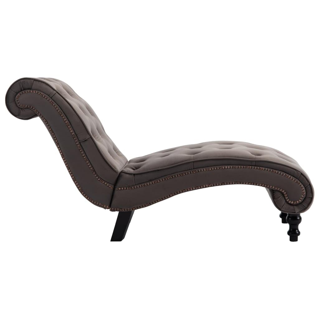 Chaise Longue in velluto grigio con design ergonomico a frange, 145 x 52 x 77 cm, imbottitura, sedia da salotto, camera da letto, zona relax e camera degli ospiti