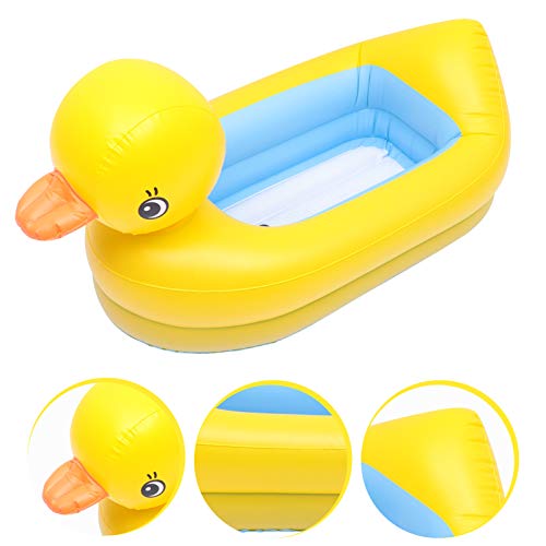 Sosoport Baby Inflatable Bathtub Animal Duck Portable Infant Toddler Bathing Tub Mini Air Swimming Pool Shower Basin For Kids Boys Girls #TOP6
