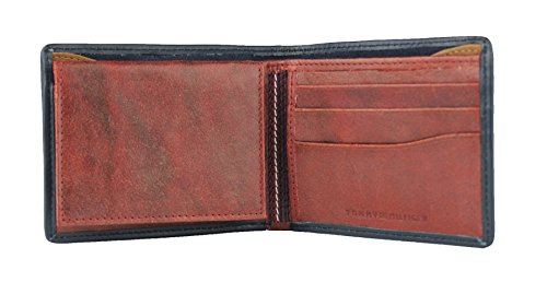 New Tommy Hilfiger Men's Leather Passcase & Valet Wallet (Red)3