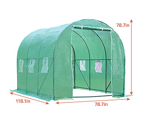 Greenhouse for Outdoors Greenhouse Walk-in Green House L10'xW7'xH7' Plastic Mini Greenhouse Kit Indoor Portable Greenhouse Plant Shelves Tomato Herb Canopy for Patio - Image 7