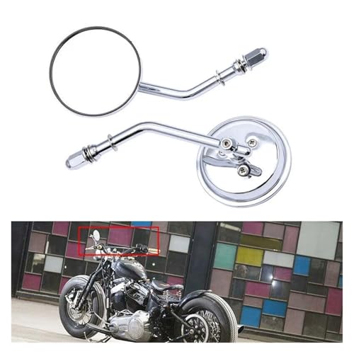 Espejo retrovisor redondo M8 de alta resistencia para acabados bobber 6