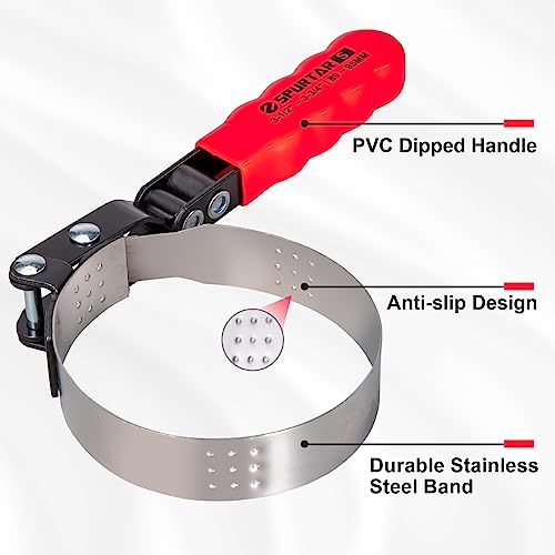 Spurtar TFW0001 Swivel Oil Filter Wrench Set Of 5 Adjustable Oil Filter Pliers 2-3/4 Inch To 5-1/4 Inch (68.85-133.35Mm) 12 Inch Universal Oil Filter Removal Tool thumb #5