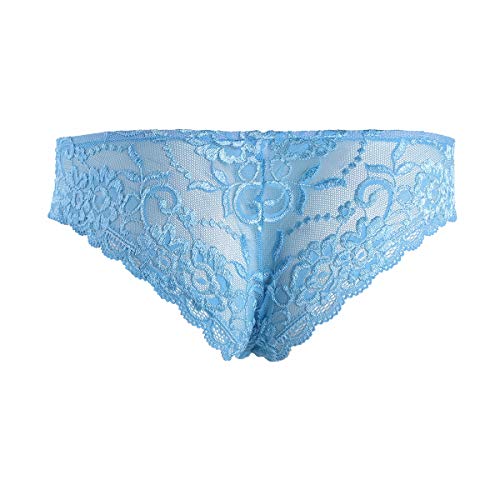 Hansber Men's Sissy Pouch Panties Lace Bikini Briefs Underwear Low Rise G-String Thongs Crossdress Nightwear2