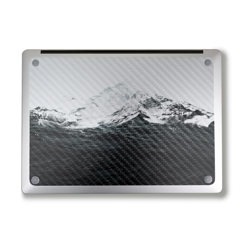 Image of Carbon Fiber Laptop Skin Compatible with Surface Laptop 7 15 inch (2024) - Mountain Waves - Premium 3M Vinyl Protective Wrap Decal Cover - Easy to Apply | Crafted in The USA by MightySkins