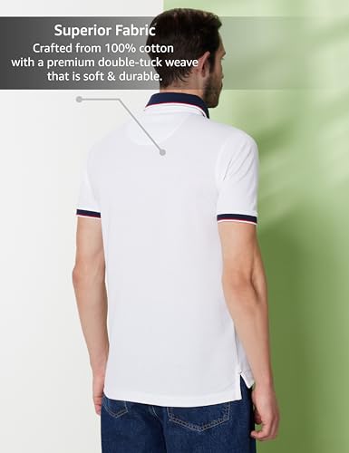 Image of Symbol Premium Men's 100% Cotton Solid Polo T-Shirt - Regular Fit | Pique Knit
