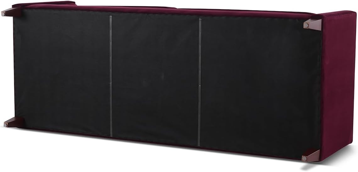 Jennifer Taylor Home Jack 84" Modern Tuxedo Tufted Sofa, Burgundy Velvet