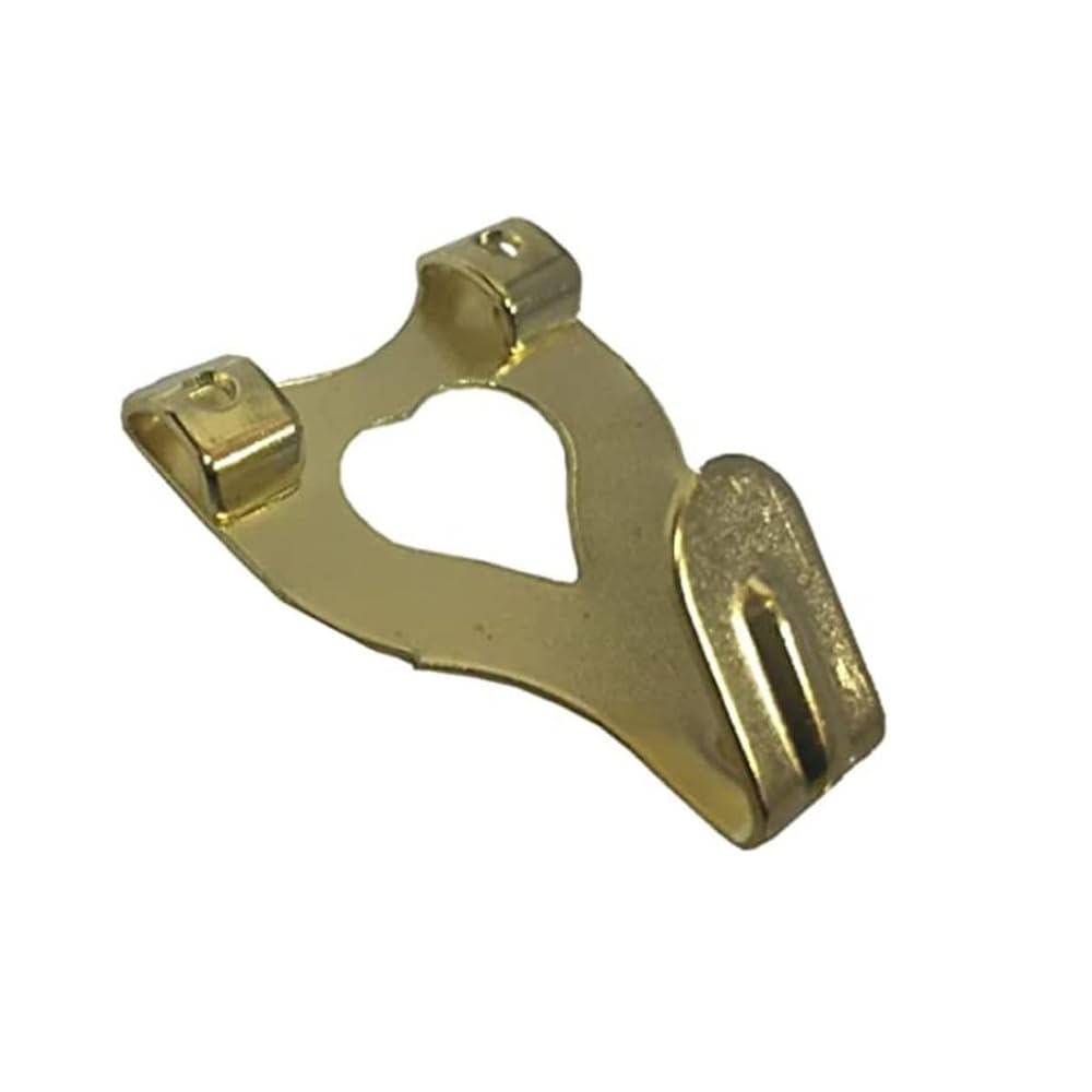 Pack of 10 EB Brass Plated Double No. 3 Picture Hooks by concept4U Brass Plated Double Picture/Photo Hanging Hook