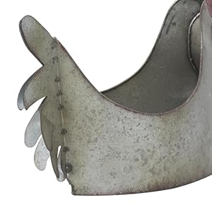 Deco 79 Metal Rooster Indoor Outdoor Planter Large Planter Pot, Planter 12" x 8" x 16", Gray Deco 79 Metal Rooster Indoor Outdoor Planter Large Planter Pot Planter 12 x 8 x 16 Gray