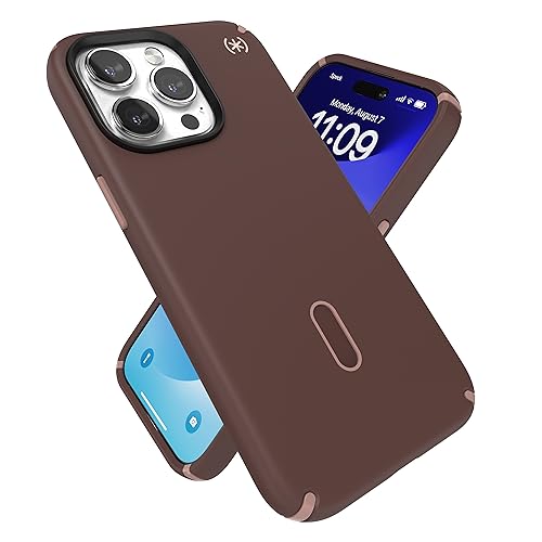 Speck iPhone 15 Pro Max Case - ClickLock No-Slip Interlock, Built for MagSafe, Drop Protection - Scratch Resistant, Soft Touch, 6.7 Inch Phone Case - Presidio2 Pro New Planet/Clay Tan/Warm Sand