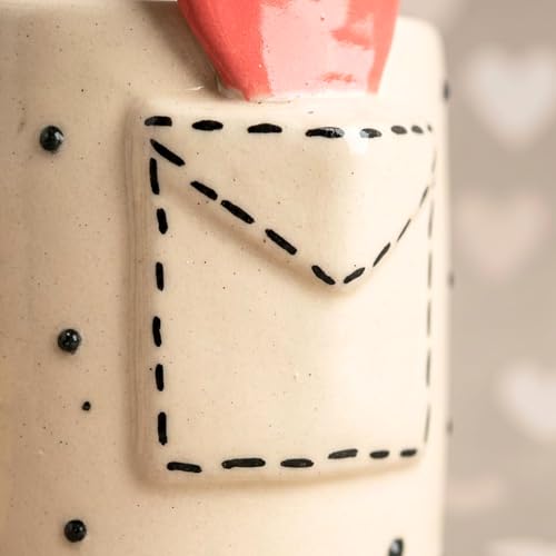 Image of Love Letter Heart Ceramic Coffee Mug for Women, 240ml, Cute Romantic Design Tea Cup, Mugs for Hot and Cold Beveranges, Aesthetic Ceramic Mug for Home, Office & Gift